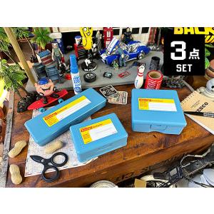 PENCO　ペンコ　ストレージコンテナ　3サイズセット　（ライトブルー）　小物入れ　道具箱　救急箱　...