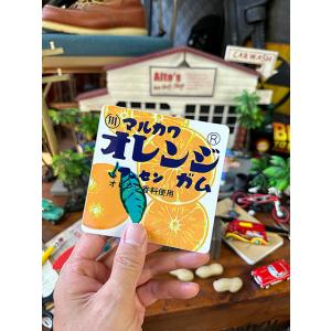 昭和レトロ　駄菓子　ステッカー　マルカワ　オレンジフーセンガム　（Lサイズ）　■　アメリカン雑貨　ア...