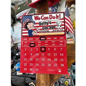 ベティ・ブープ　万年カレンダー　ブリキ看板 ■ アメリカン雑貨 アメリカ雑貨