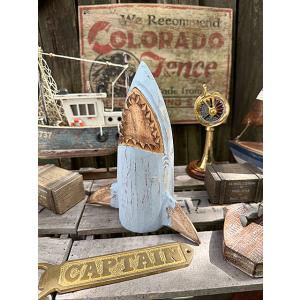 口開けシャーク　ウッドオブジェ ■ アメリカン雑貨 アメリカ雑貨