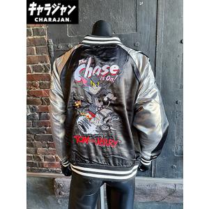 トムとジェリー　ホットロッドカー　スカジャン　Lサイズのみの展開　ユニセックス　オフィシャルライセン...