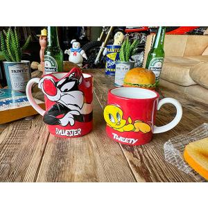 サンアート マグカップ トゥイーティ 可愛い LOONEY TUNES フェイス