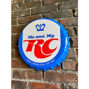 RCコーラ　ボトルキャップサイン　ブリキ看板　メタルサイン　ロイヤルクラウンコーラ ■ アメリカン雑...