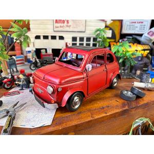 フィアット500　チンクエチェント　ブリキオブジェ　（オープンルーフ）　■ アメリカ雑貨 アメリカン...