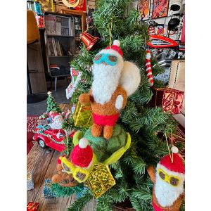 ハワイアンクリスマス　アロハフェルト　オーナメント　（ホヌサンタ）　■　アメリカン雑貨　アメリカ雑貨