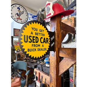 アメリカの中古車販売店　サイド看板　両面プリント　フランジメタルサイン　USED CAR　ビュイック...