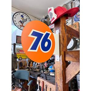 ユノカル76　サイド看板　両面プリント　フランジメタルサイン ■ アメリカ雑貨 アメリカン雑貨