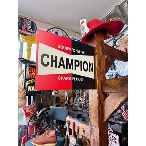 チャンピオン サイド看板 両面プリント フランジメタルサイン スパーク