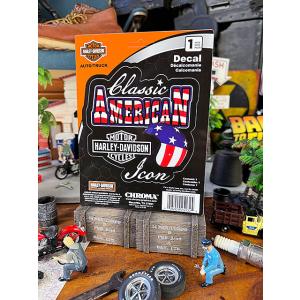 ハーレーダビッドソン　オフィシャルステッカー　デカール　（星条旗ヘルメット）　■ アメリカン雑貨 ア...