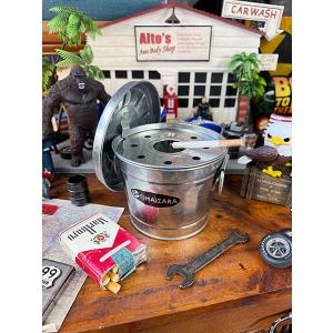 創業大正12年　熟練職人による手作り　日本製　オハイザラ　1Lサイズ　バケツ型　フタ付き　灰皿 ■ ...