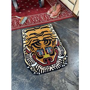 金持ちトラじゅーたん　チベタンタイガーラグ（ハーフサイズ）50cm×70cm ■ アメリカン雑貨 ア...