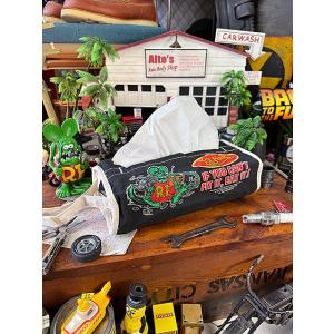 ラットフィンク　ティッシュカバー　（ブラック/IF YOU CAN'T FIT IT, EAT IT...