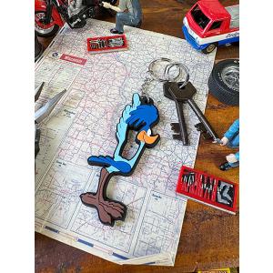 ロードランナー　ラバーキーホルダー　（立ちポーズ/横向き）　■　アメリカン雑貨　アメリカ雑貨