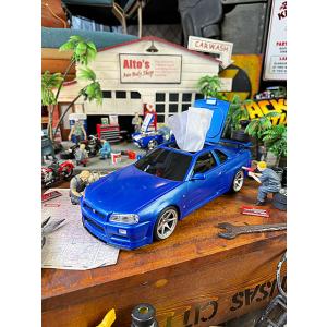 日産　スカイライン　GT-R　BNR34　ウェットティッシュケース　（ブルー）　日産公式ライセンスグ...