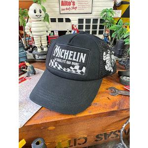 ミシュラン　メッシュキャップ　チェッカーフラッグ　ブラック ■ アメリカン雑貨 アメリカ雑貨