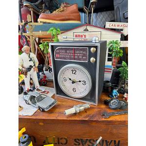 ヴィンテージラジオ型　バンククロック　置き時計　貯金箱 ■ アメリカン雑貨 アメリカ雑貨