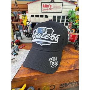 ルート66　キャップ　（ボールパークロゴ/ブラック） ■ アメリカン雑貨 アメリカ雑貨