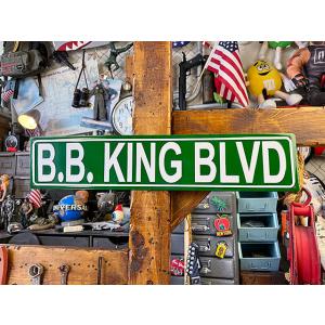 B.B.キング　ストリートサイン　ブリキ看板　ブルース ■ アメリカン雑貨 アメリカ雑貨