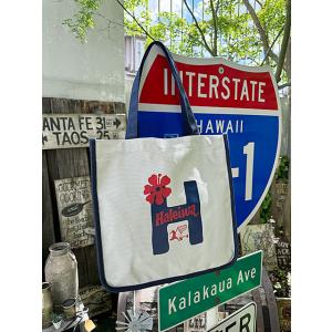 ハレイワ　キャンバストートバッグ　Lサイズ　（ライトグレー） ■ アメリカン雑貨 アメリカ雑貨