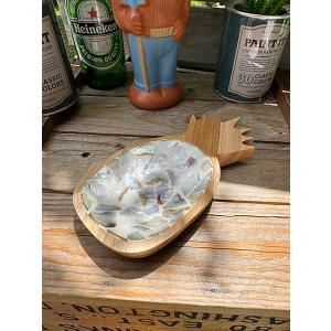 ハワイアン　パイナップル　ウッド＆シェル　トレイ ■ アメリカン雑貨 アメリカ雑貨