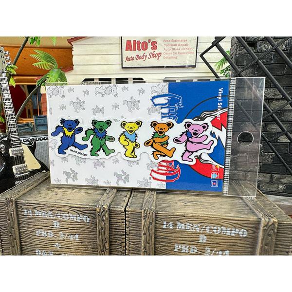 グレイトフルデッド　ステッカー　（ダンシングベアー/レインボー） ■ アメリカン雑貨 アメリカ雑貨