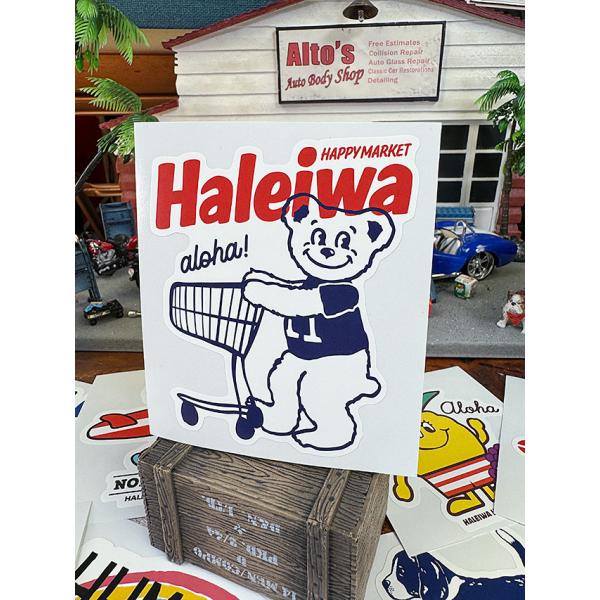 ハレイワ　ハッピーマーケット　ステッカー　Lサイズ　（プッシュカートベアー/2401P） ■ アメリ...