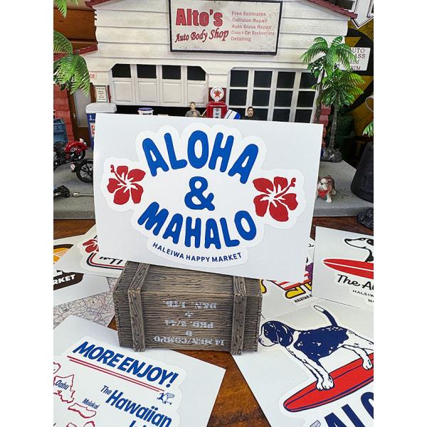 ハレイワ　ハッピーマーケット　ステッカー　Lサイズ　（ハイビスカス　アロハ＆マハロ/2401C） ■...