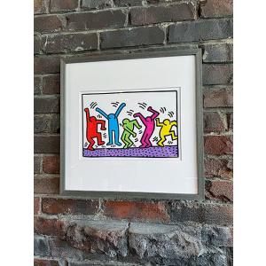 キース・ヘリング　アートフレーム　（Untitled,dance）　木製額付き　ニューヨーク　ストリ...