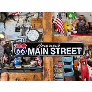 ルート66　ストリートサイン　（アメリカズ・メインストリート）　ストリート看板　ブリキ看板 ■ アメ...