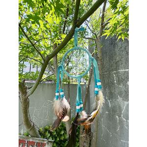 ネイティブアメリカン　ナバホ族が手掛けた本物　ドリームキャッチャー　（Mサイズ/ターコイズ）　ハンド...