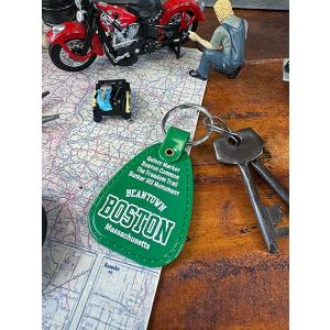U.S.A.　サドルキータグ　キーホルダー　（ボストン/グリーン） ■ アメリカン雑貨 アメリカ雑貨