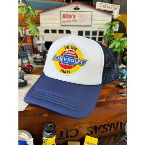 レーシング　メッシュキャップ　（シボレー）　帽子色＝ホワイト×ネイビー ■ アメリカン雑貨 アメリカ...