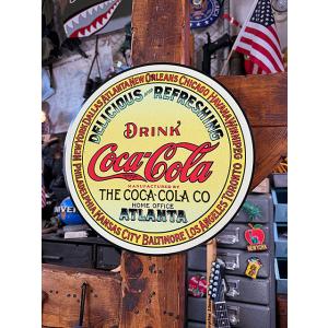 C3 COCACOLA コカコーラ 丸型サイン レッド スタンダード ブリキ看板
