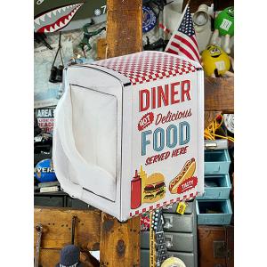 アメリカンダイナー　ナプキンディスペンサー　エンボス　ティンサイン　ブリキ看板 ■ アメリカン雑貨 ...