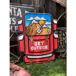 アウトドア　キャンプ　エンボスティンサイン　（バックパック）　ブリキ看板 ■ アメリカン雑貨 アメリ...