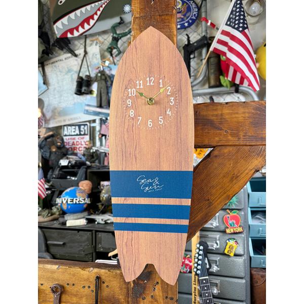 サーフボードクロック　SEA &amp; SUN　壁掛け時計 ■ アメリカン雑貨 アメリカ雑貨