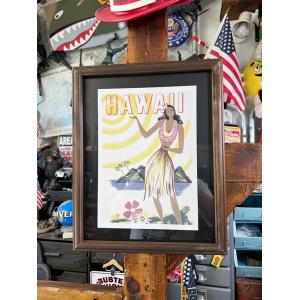 ハワイアン ヴィンテージポスター ウッドフレーム...の商品画像