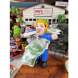 タバコ好きな福の神　願い事が叶う　エケコ人形　（ブルー）　ペルー産　※帽子色はランダムアソートでのお...