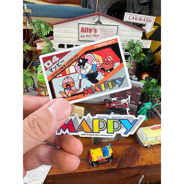 ナムコ　オフィシャル　ステッカー　マッピー　（ソフト＆タイトルロゴ）　初代ファミコン ■ アメリカン...