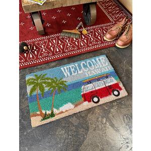 ワーゲンバス　ココマット　（WELCOME HAWAII）　靴のままで使う玄関マット　ハワイアン　玄...