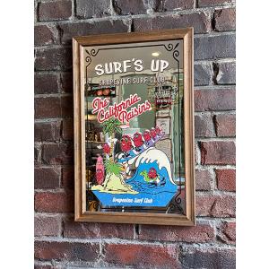 アメリカン　ウッド　パブミラー　（カリフォルニアレーズン/縦型） ■ アメリカン雑貨 アメリカ雑貨