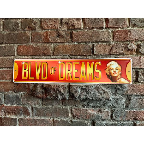 マリリン・モンロー　ストリートサイン　（BLVD OF DREAMS）　ブリキ看板 ■ アメリカン雑...