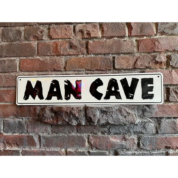 男の秘密基地　ストリートサイン　ブリキ看板　男の隠れ家　マンケイブ ■ アメリカン雑貨 アメリカ雑貨
