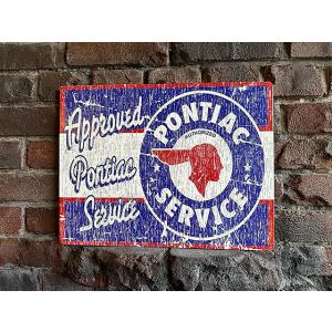 ポンティアック　サービス　チーフポンティアック　ブリキ看板　エイジングサイン ■ アメリカン雑貨 ア...
