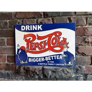 ペプシコーラ　ポリスマン　ピート　ブリキ看板　（BIGGER-BETTER） ■ アメリカン雑貨 ア...