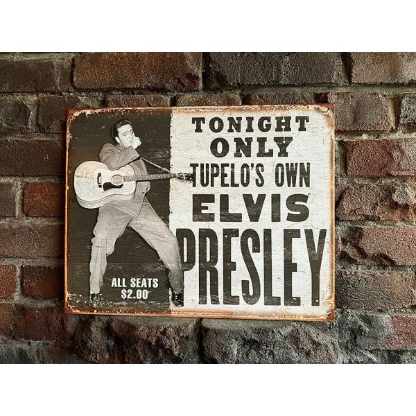 エルヴィス・プレスリー　トゥペロ　ライブ　ブリキ看板 ■ アメリカン雑貨 アメリカ雑貨