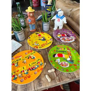 ヴィンテージケロッグ　フルーツループ　トゥカン・サム　プレート　（4枚セット）　お皿　サラダプレート...