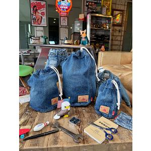 アライヤン デニム 巾着 （Lサイズ） 岡山産デニム MADE IN JAPAN