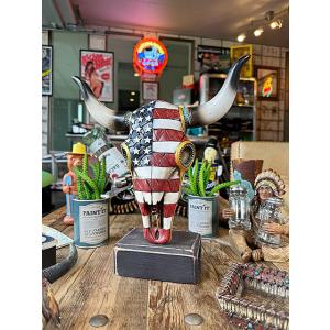 アメリカ直輸入！ 豪華 テキサス カウスカル 牛頭骨 壁掛け (46cm×44cm