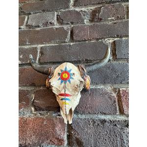 アメリカ直輸入！ 豪華 テキサス カウスカル 牛頭骨 壁掛け (46cm×44cm